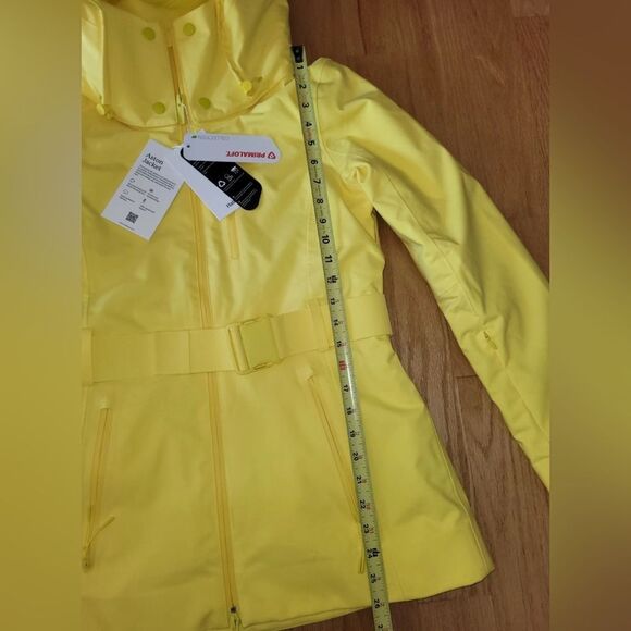 Halfdays Aston Jacket Belted Ski Jacket Yellow XS Waterproof NWT - Picture 4 of 8
